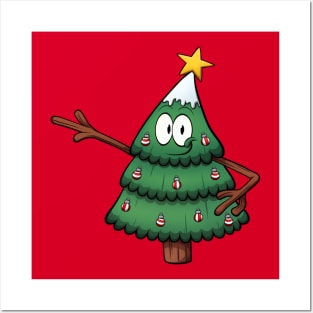 Cute Christmas Tree Character Posters and Art